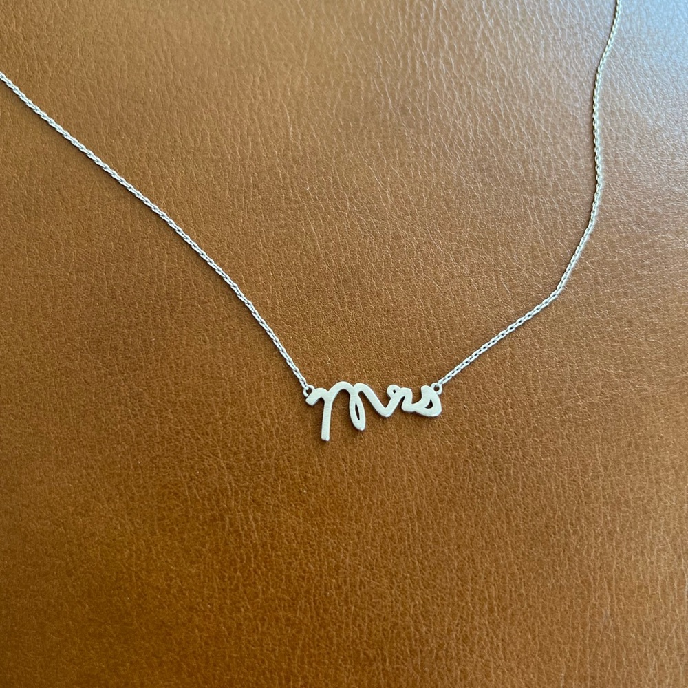 Silver Mrs. Bride Necklace